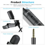 BOYA M1 lavaliere Microphone 3.5 mm Mic for Recording - Image 2