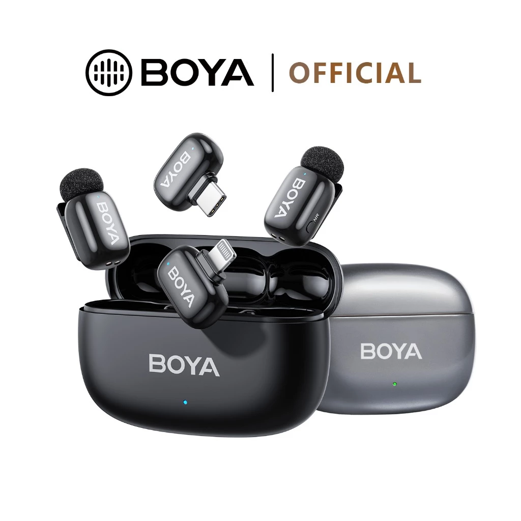Boya dual wireless collar mic Boya Mini 02 (01) Dual wireless collar mic for IOS and Type C - Image 1