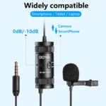 BOYA M1 Pro II Lavalier Condenser Microphone for Streaming online live Recording